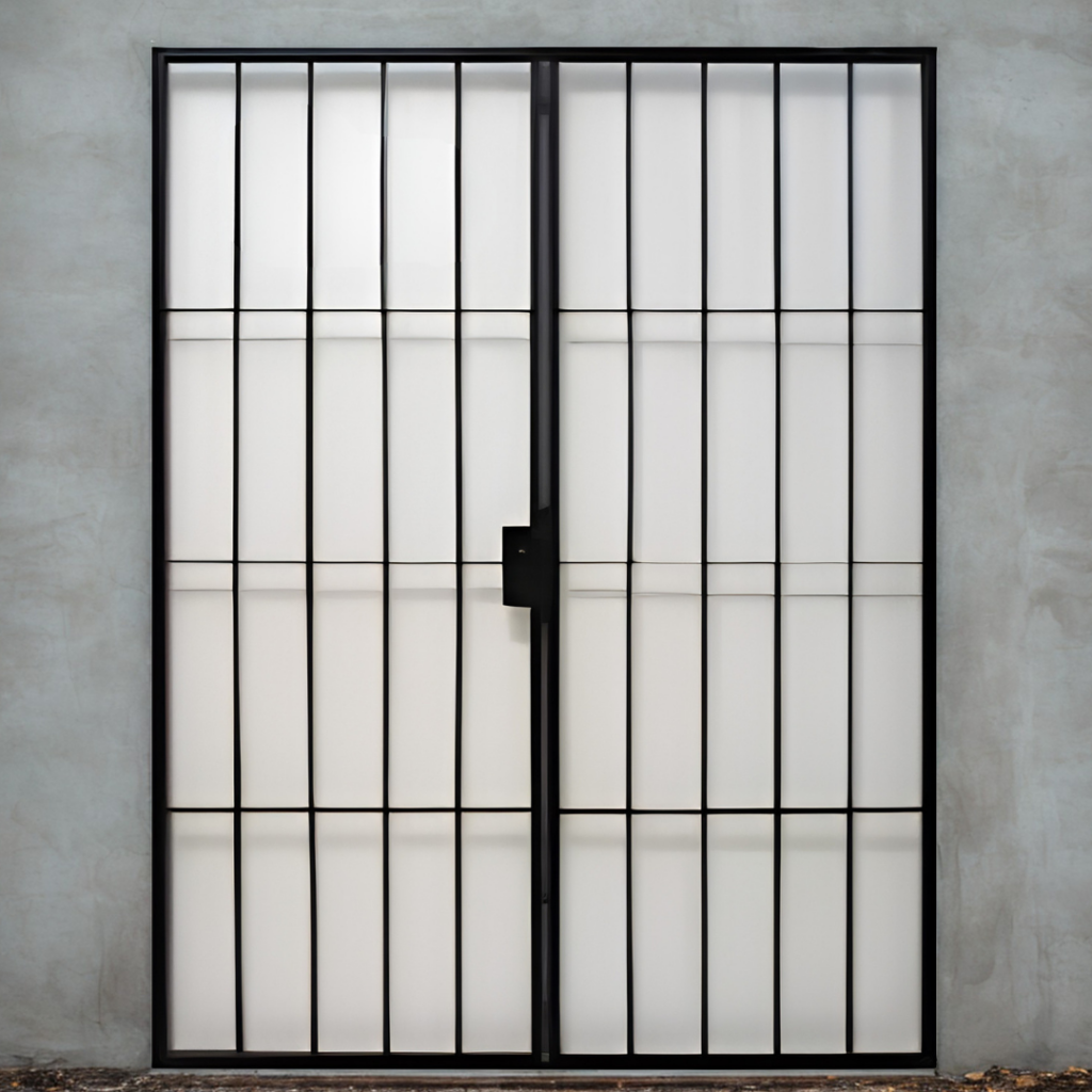 puerta reja de hierro forzada